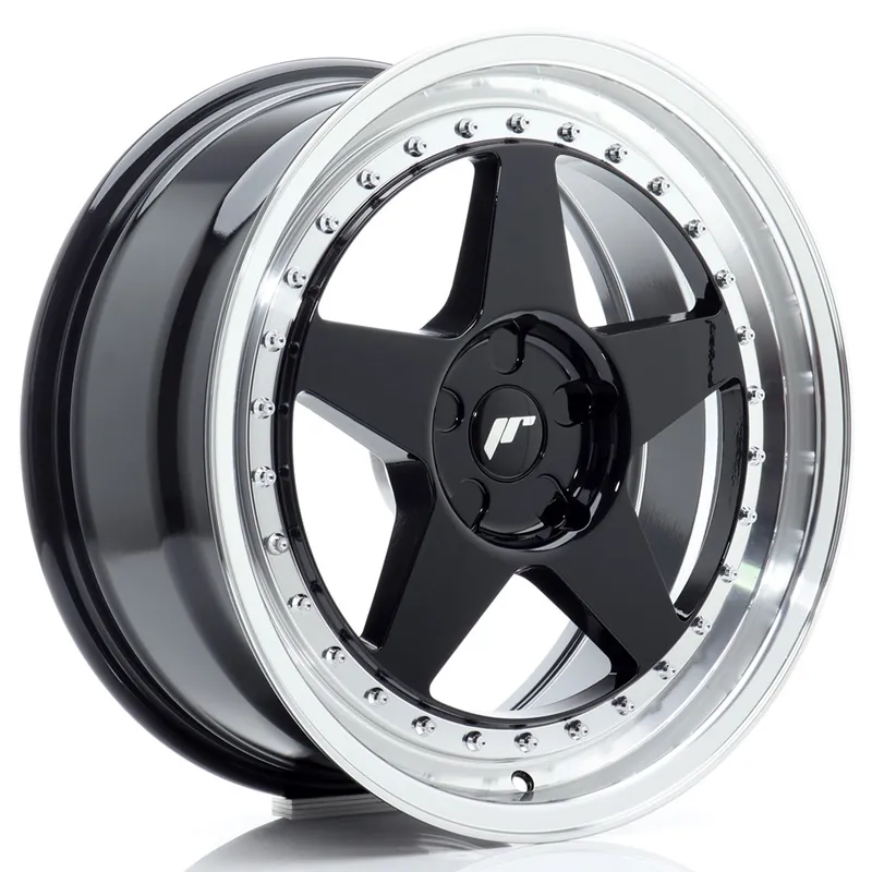 Livrare rapidă Janta aliaj 18″ JR Wheels JR6 18×8,5 ET20-40 5H BLANK Gloss Black w/ Machined Lip