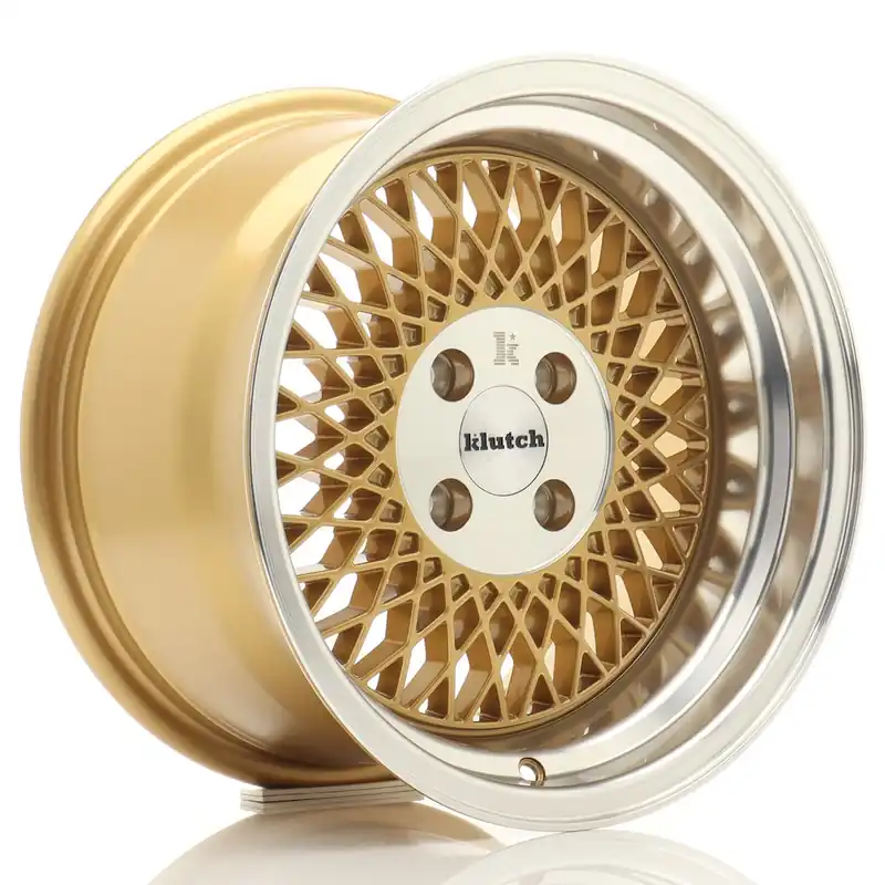 Cel mai vândut Janta aliaj 16″ Klutch SL1 16×8 ET15 4×100 Gold w/ Machined Lip