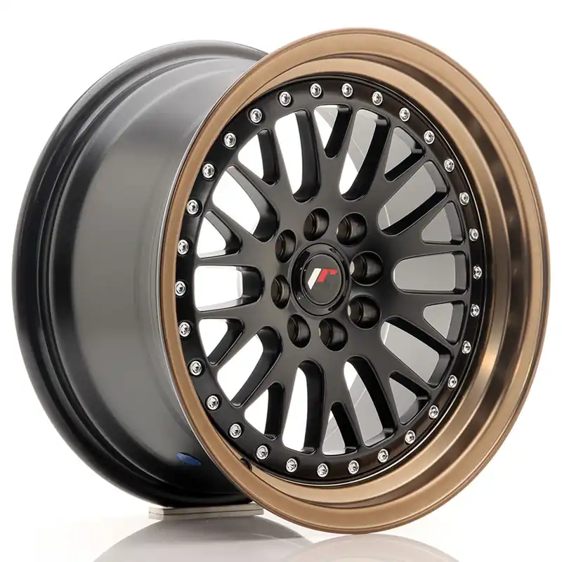 Comandă acum Janta aliaj 16″ JR Wheels JR10 16×8 ET20 4×100/108 Matt Black w/ Bronze Lip