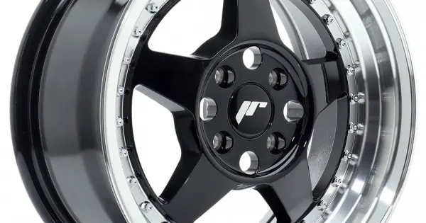 Janta aliaj JR Wheels JR6 15x7 ET35 4x100 Negru Lucios w/Buza polisata Reducere extra