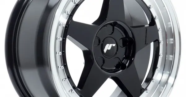 Janta aliaj JR Wheels JR6 17x8 ET20-35 5H BLANK Negru Lucios w/Buza polisata Preț redus