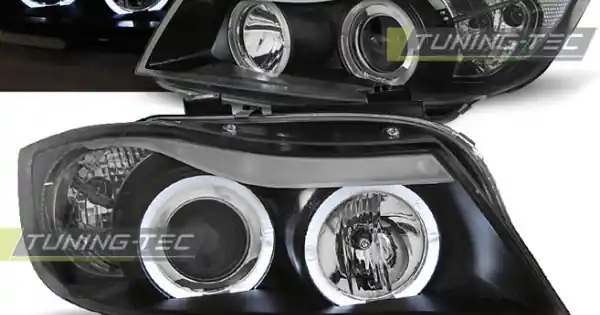 Ofertă limitată Faruri cu Angel Eye pe fundal negru compatibil cu BMW E90/E91 03.05-08.08