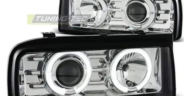 Premium Faruri cu Angel Eyes pe fundal cromat compatibil cu VW CORRADO 88-95