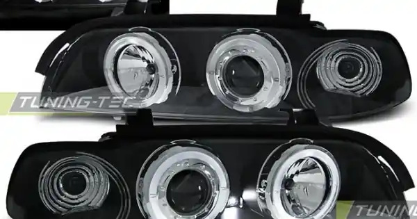 Ofertă exclusivă Faruri cu Angel Eyes pe fundal negru compatibil cu BMW E39 09.95-06.03