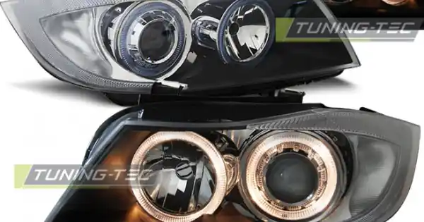 Popular Faruri cu Angel Eyes pe fundal negru compatibil cu BMW E90/E91 03.05-08.08