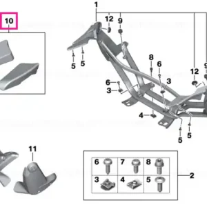 Preț redus Set, upholstery, armrest, passenger BLACK - BMW Motorrad