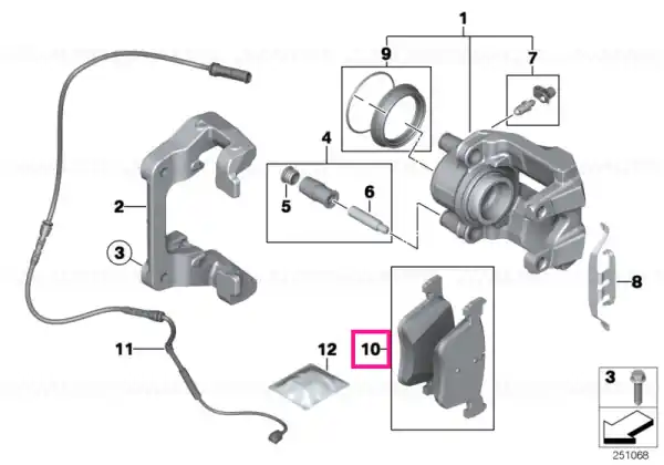 Set placute frana, punte fata, fara azbest - BMW Seria 1 F20 F21, Seria 2 F22 F23, Seria 3 F30 F31 F34, Seria 4 F32 F33 F36 Reduceri