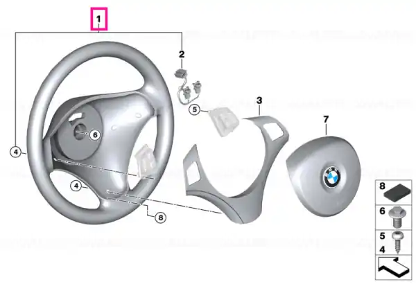 Sport steering wheel, leather SPORT LINE - BMW Preț mic