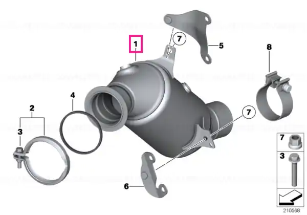 Ofertă de sezon Exch catalytic converter close to engine - BMW