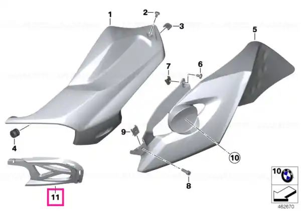 Super ofertă Capac tub aspiratie stanga - BMW Motorrad