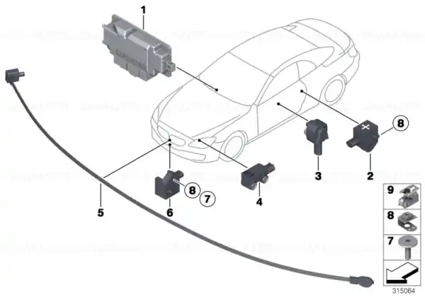 Mai ieftin Senzor, fibra optica, protectie pietoni - BMW Seria 5 F07; Seria 6 F06 F12 F13; Seria 7 F01 F02 F03