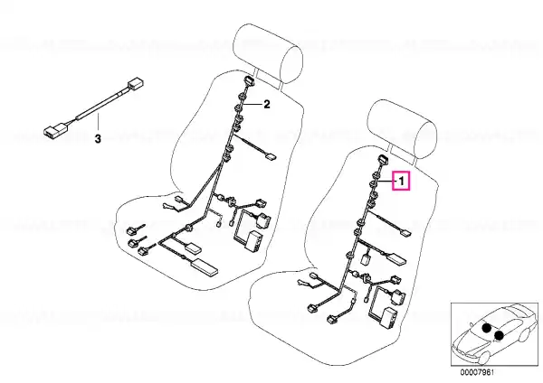 Wiring set seat, passenger's side - BMW Mai ieftin