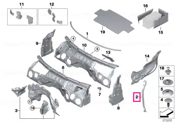 Bestseller Etanșare panou lateral dreapta - BMW