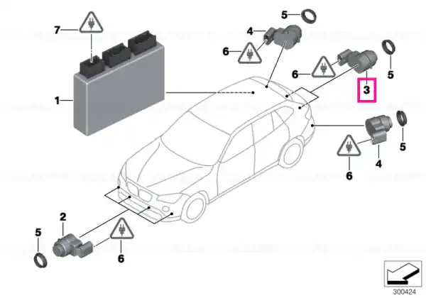 Senzor ultrasonic GLACIERSILBER - BMW Livrare expres