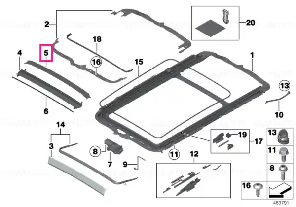 Chilipir Rain gutter, rear - BMW