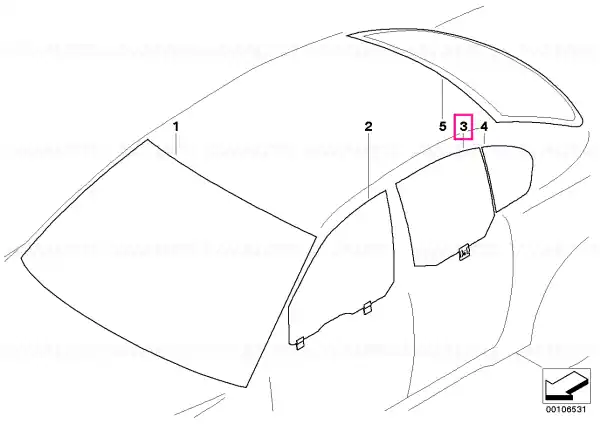 Cel mai bun preț Side window, green, door, rear right - BMW