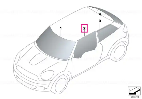 Noutate Door window, right - BMW - Mini