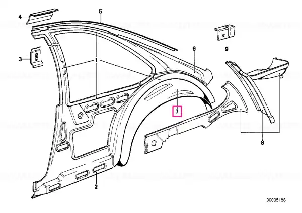 Wheel arch outer rear left - BMW Reducere specială