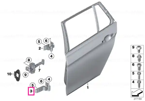 Left lower rear door hinge - BMW Reducere de preț