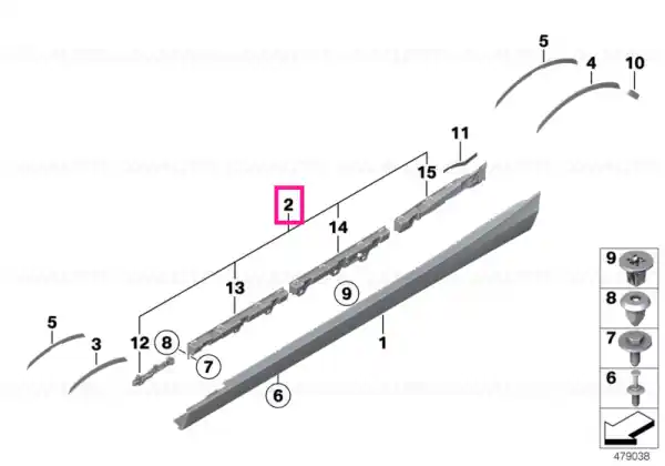 Popular Set, holding strips, left - BMW