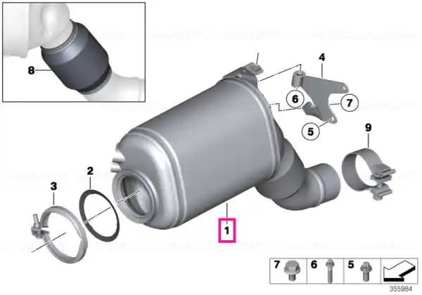Filtru particule evacuare DPF - BMW Seria 5 F10, F11; Seria 7 F01, F02 - EU6 Livrare gratuită