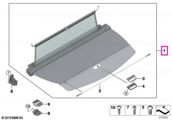 Bestseller Partition net / sight guard, cargo area SCHWARZ - BMW