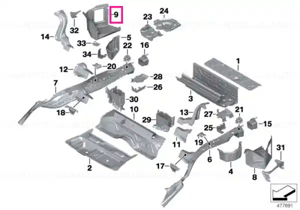 Trunk floor right - BMW Nu rata