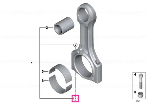 Calitate înaltă Connecting rod bolt L=44MM - BMW