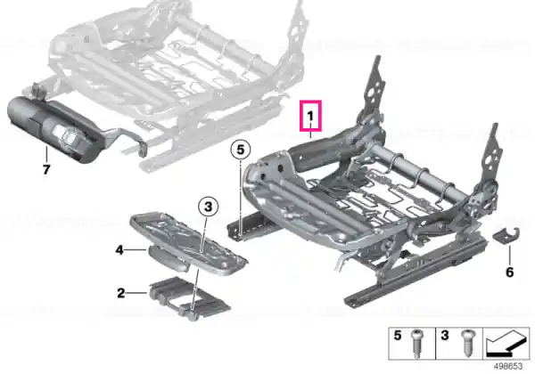 Ofertă limitată Seat mechanism, basic seat, left - BMW