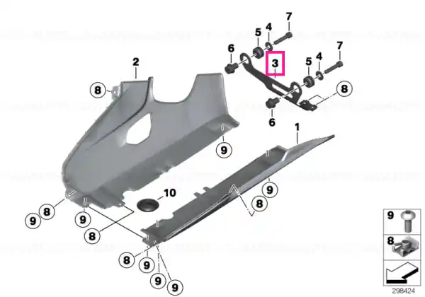 Ofertă limitată Suport spoiler motor spate - BMW Motorrad