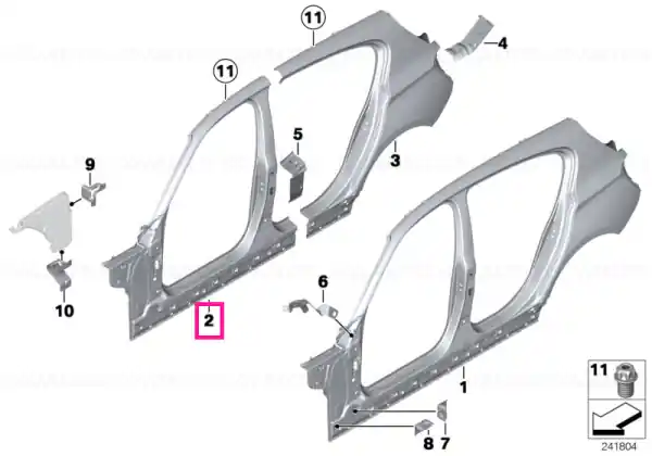 Discount Left exterior column A - BMW