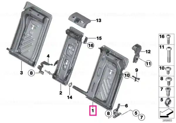 Frame, backrest left - BMW Cumpărături sigure