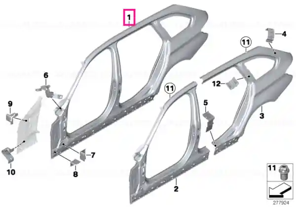 Side frame, exterior, left - BMW Noutate