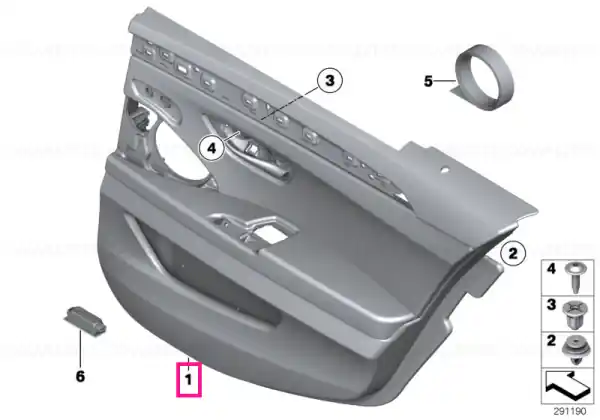 Door lining leather rear left VENETOBEIGE - BMW Ofertă exclusivă