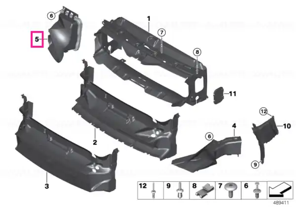 Air duct, exterior radiator, right M-PAKET - BMW Ultima șansă