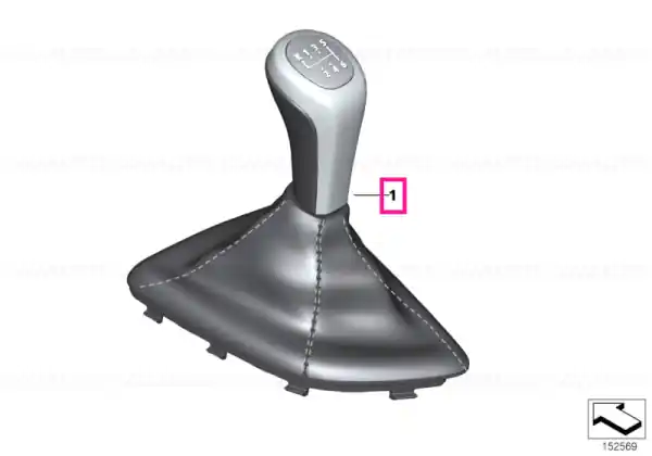 Plată securizată Sport shift knob with chrome ring PERLGLANZ CHROM - BMW