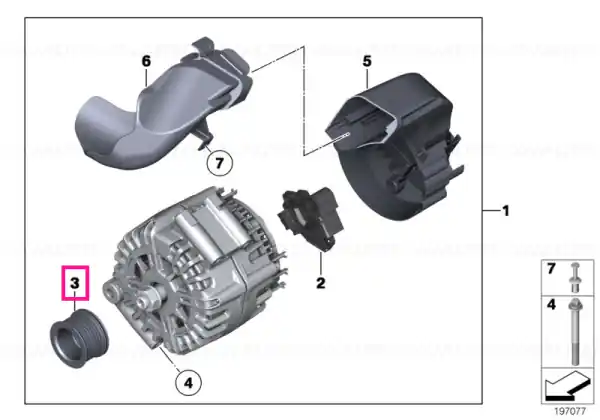 Ofertă limitată Pulley alternator - BMW