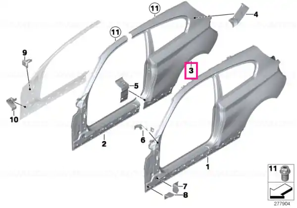 Cel mai bun preț Left rear side panel - BMW