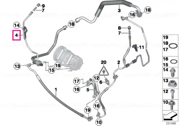 Țeavă aspirație evaporator-compresor - BMW - Mini Plată sigură