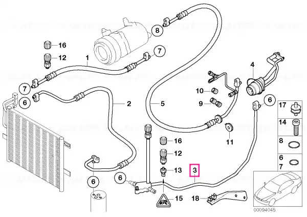 Ansamblu furtun uscare-evaporator presiune - BMW Cumpără online