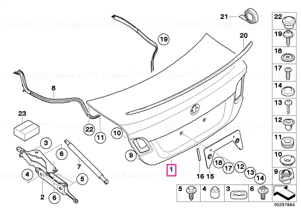 Cumpără acum Trunk lid without lock assembly hole - BMW