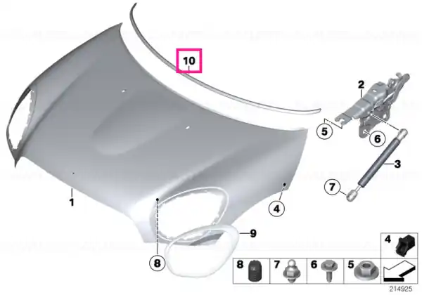 Discount Moulding, hood - BMW - Mini