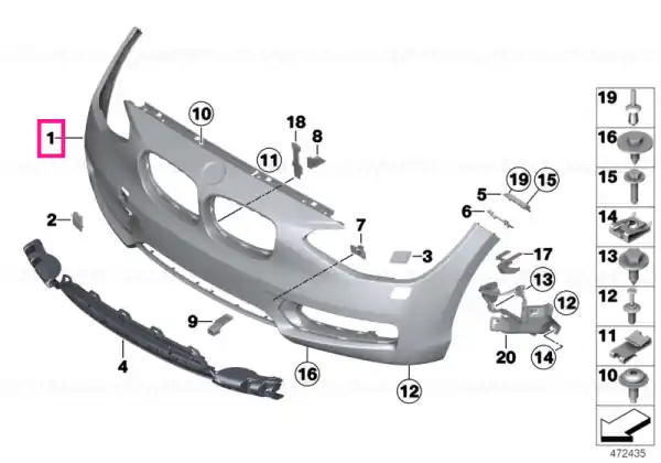 Ornament bara, linii, vopsit, față CODE - UNI/MET. - BMW Preferatul clienților