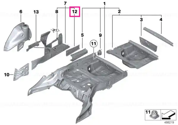 Noutate End plate, side member, right - BMW