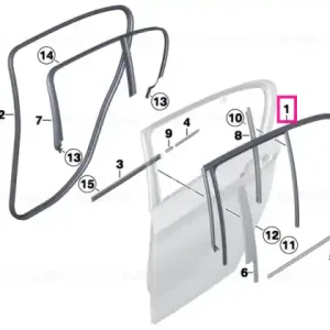 Window guide, left rear door - BMW Transport gratuit