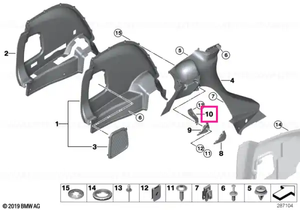 Retainer for support, cargo floor, right - BMW - Mini Preferatul clienților