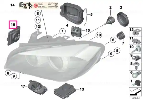 Doar azi LED main light module - BMW