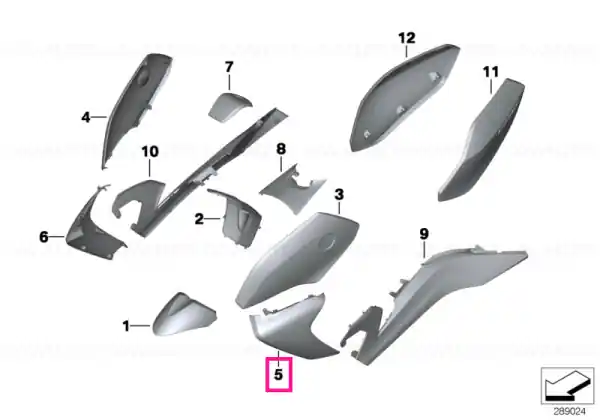 Plată securizată Panou trim față stânga MAGNESIUM - BMW Motorrad