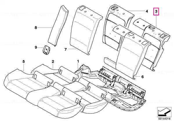 Popular Left backrest foam plastic part - BMW