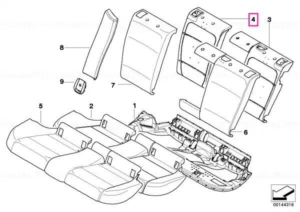Foam section, backrest, right - BMW Cumpără online